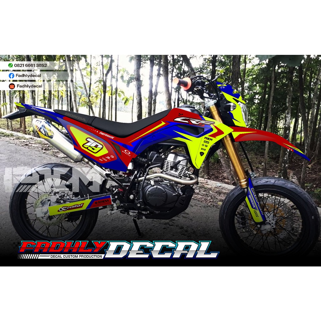 Jual Decal Crf L Full Body Biru Merah Stabilo Keren Elegan Dengan