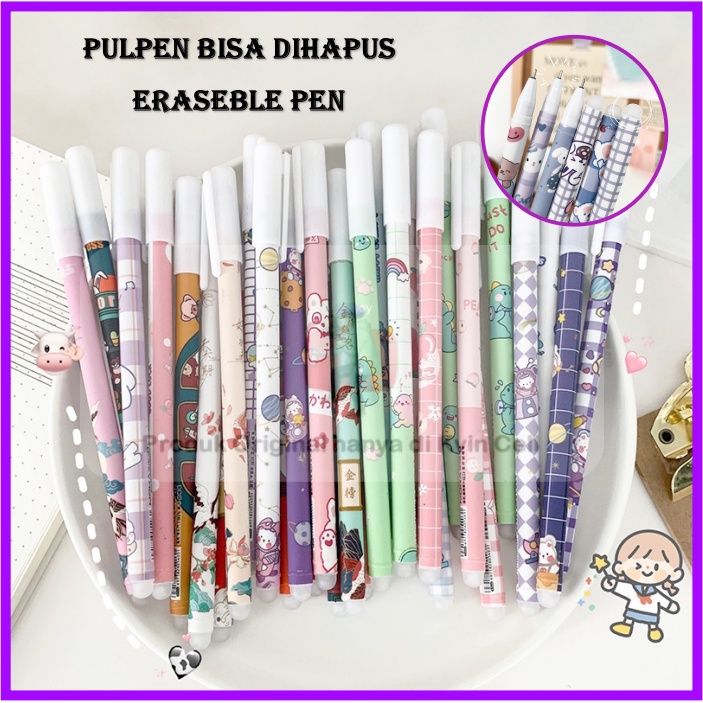 Jual Pena Pulpen Bolpen Bisa Dihapus Aesthetic Gel Lucu Warna Warni