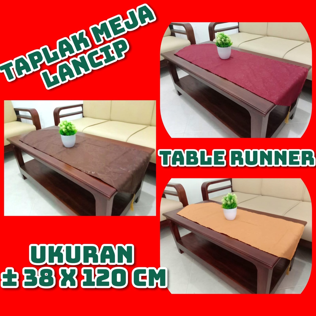 Jual Taplak Meja Ruang Tamu Mewah Minimalis Polos Table Runner