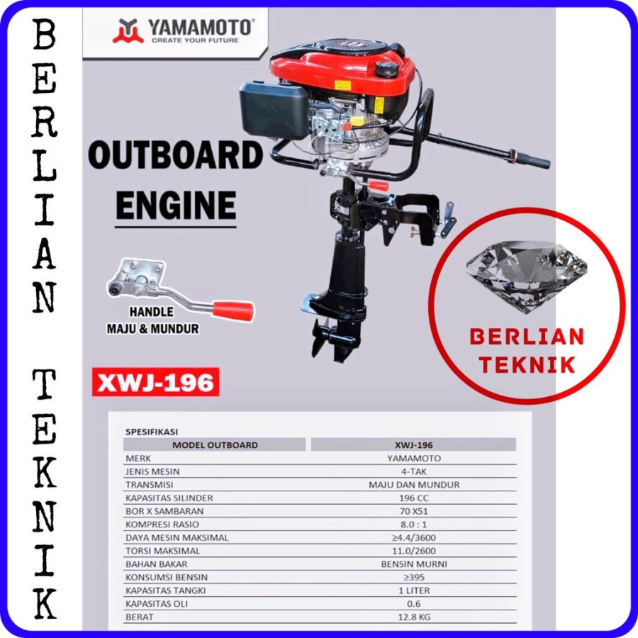 Jual Mesin Tempel Marine Outboard Yamamoto Xwj Maju Mundur Shopee