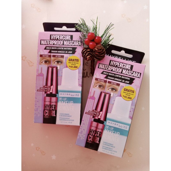 Jual Maybelline Hypercurl Waterproof Mascara Free Make Up Remover