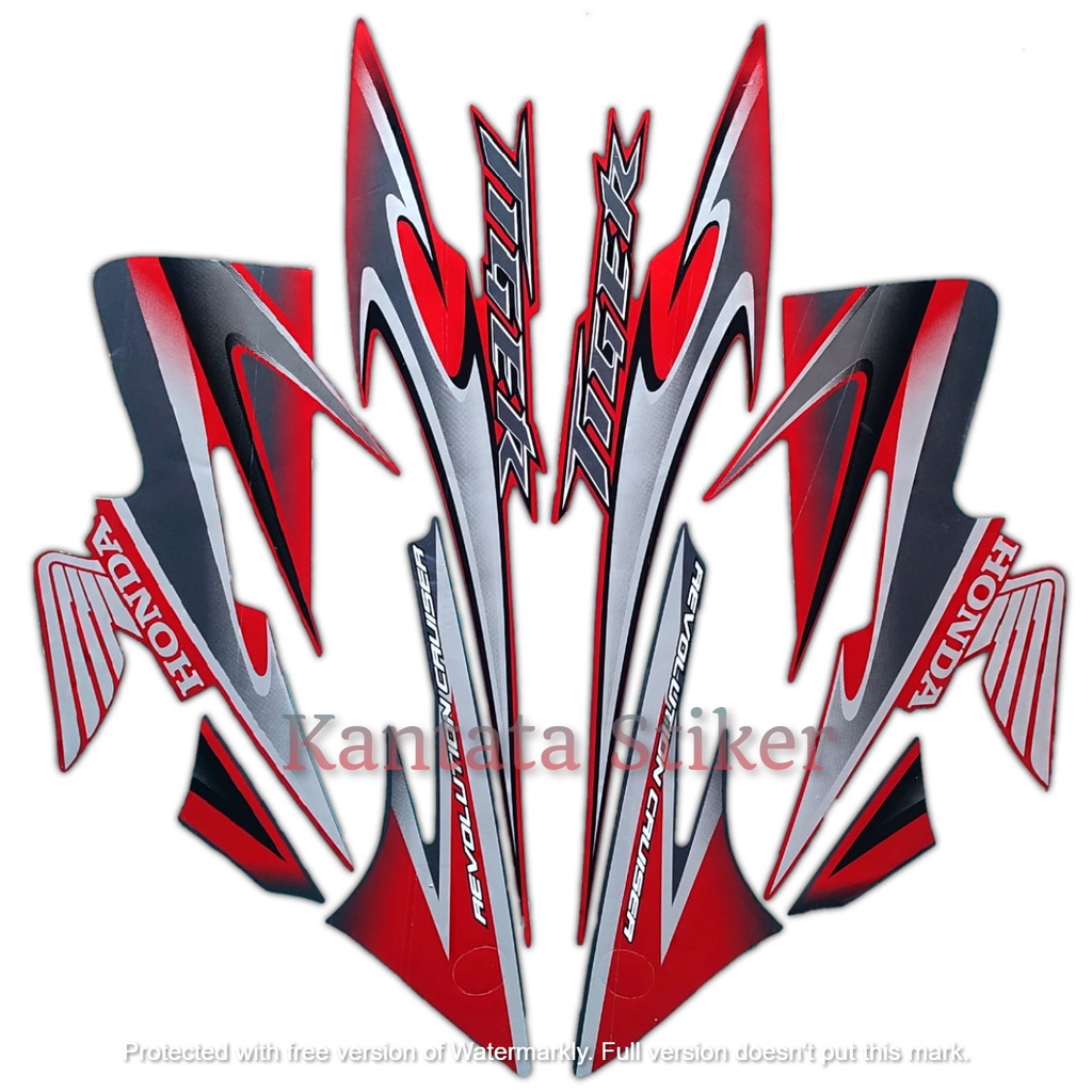 Jual Stiker Striping Lis Les Body Motor Tiger Revo Merah Standar