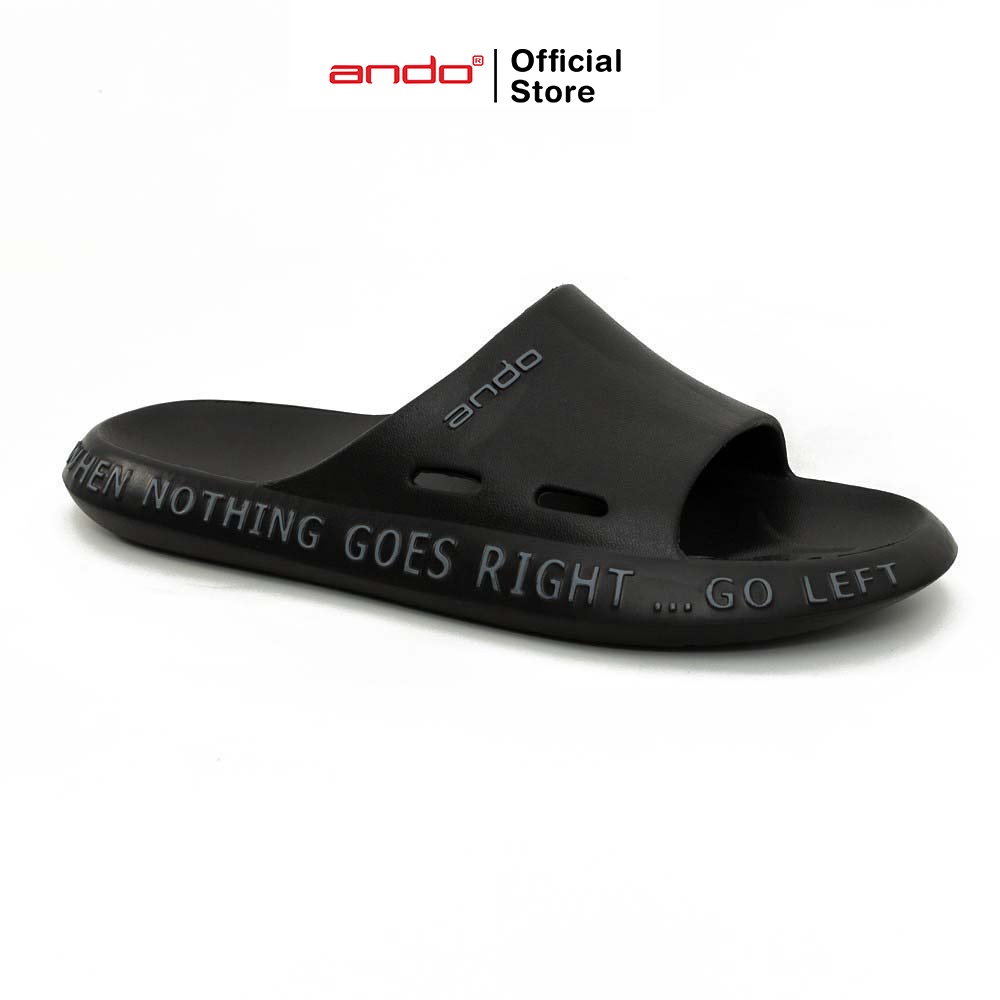 Jual Ando Official Sandal Selop Slip On Aguero Pria Dewasa Hitam