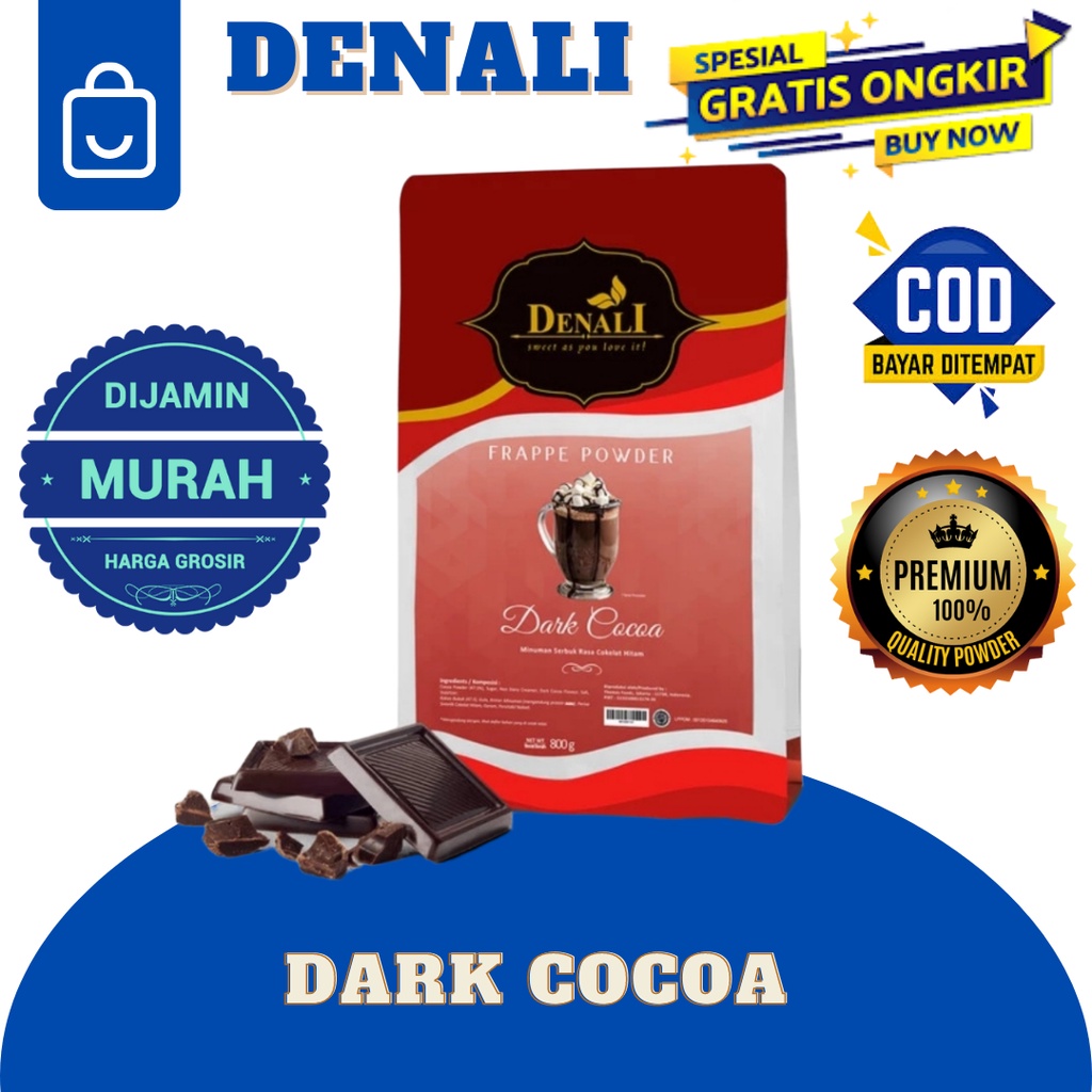 Jual Denali Dark Cocoa Powder Rasa Chocolate Cokelat Frappe Minuman