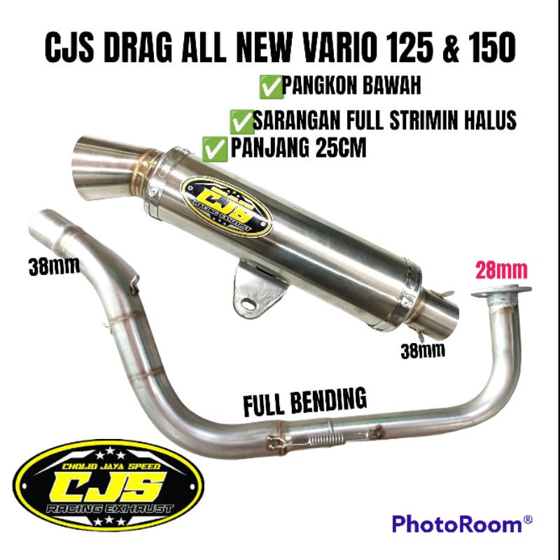 Jual KNALPOT CJS RACING EXHAUST ORIGINAL DRAG ALL NEW VARIO 125 VARIO