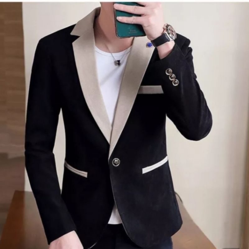 Jual JAS BLAZER PRIA KOREA JAS KOMBINASI JAS PORMAL JAS SLIMPIT JAS