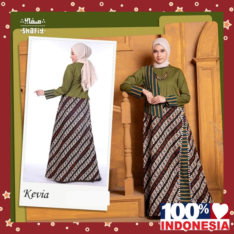 Jual Shafiy Kevia Baju Gamis Batik Etnik Tenun Lurik Kombinasi Toyobo