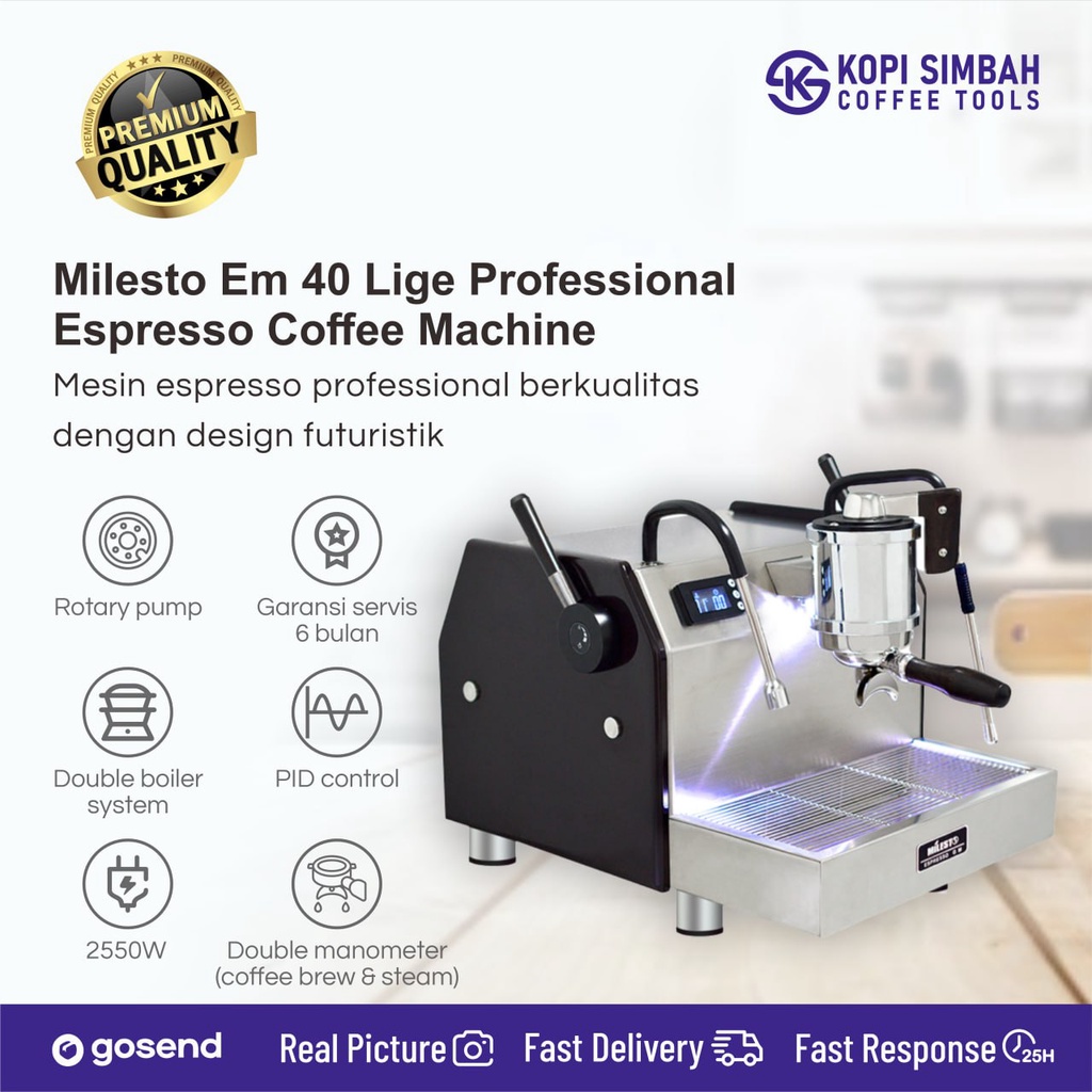 Jual Mesin Kopi Espresso MILESTO EM40 Lige Alat Seduh Pembuat Espreso