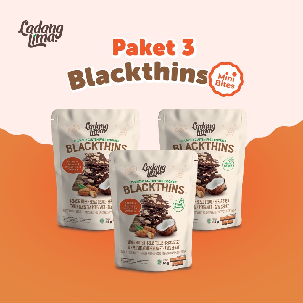 Jual 3 Pcs Blackthins Mini Bites Ladang Lima Cookies Gluten Free With