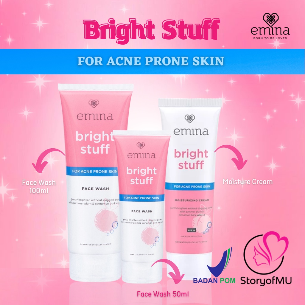 Jual Emina Bright Stuff For Acne Prone Skin Face Wash Moisturizing