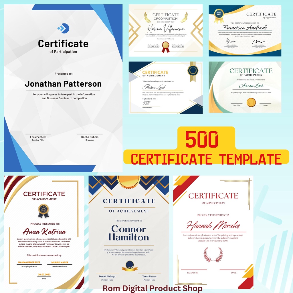 Jual Certificates Template Design Ppt Editable Power Point