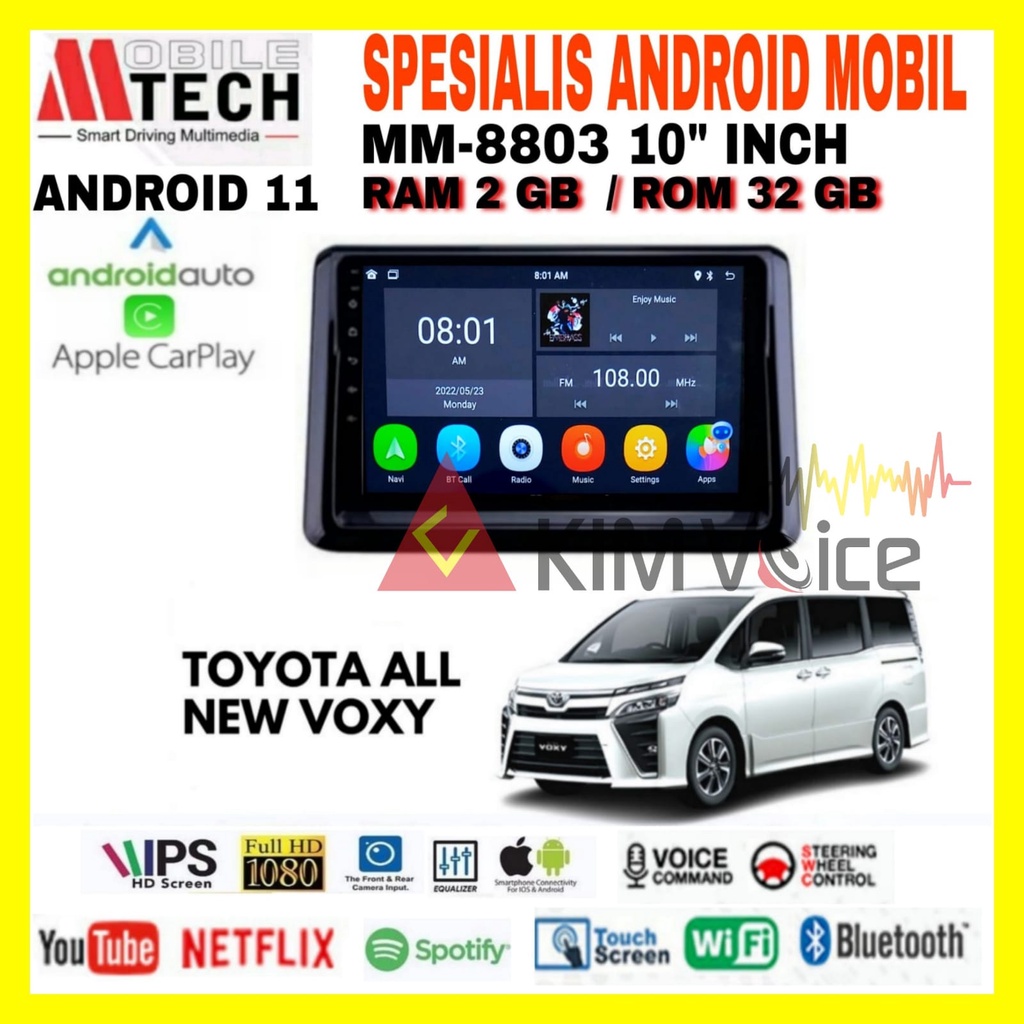 Jual Head Unit Android Mtech MM 8803 10 Inch OEM Toyota Voxy Voice