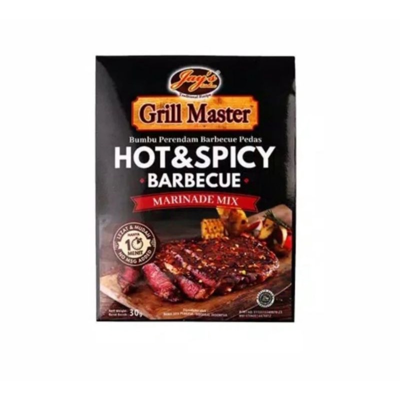 Jual Jays Grill Master Hot Spicy Barbecue Marinade Mix 30gr Shopee