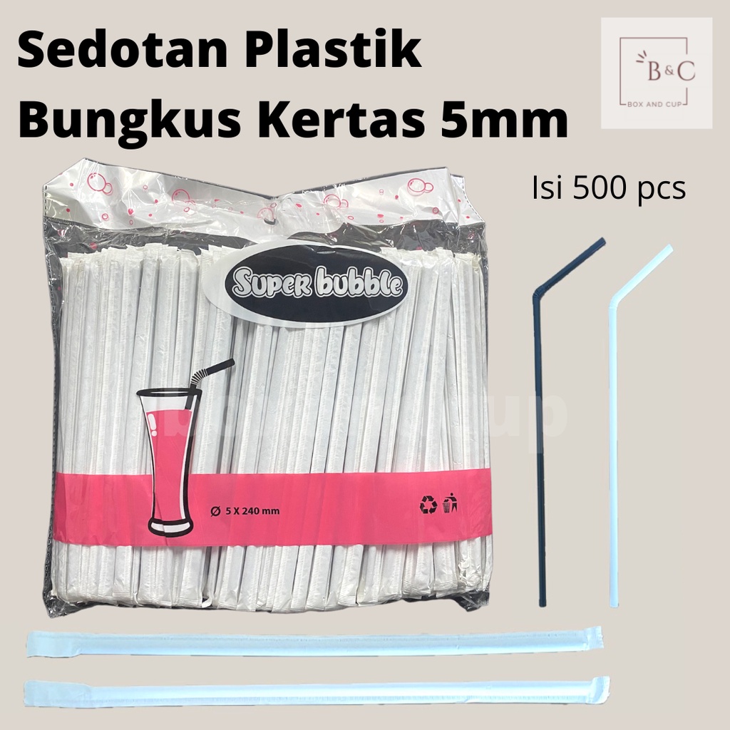 Jual Sedotan Pipet Straw Plastik Steril Flexible Bungkus Kertas