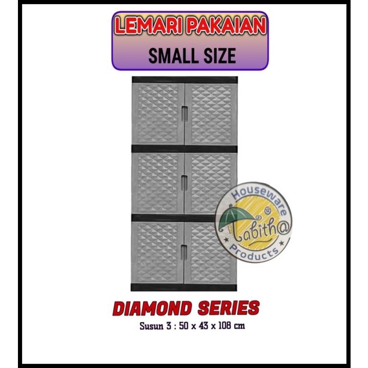 Jual Lemari Pakaian Plastik Rak Pakaian Susun 3 Diamond Series