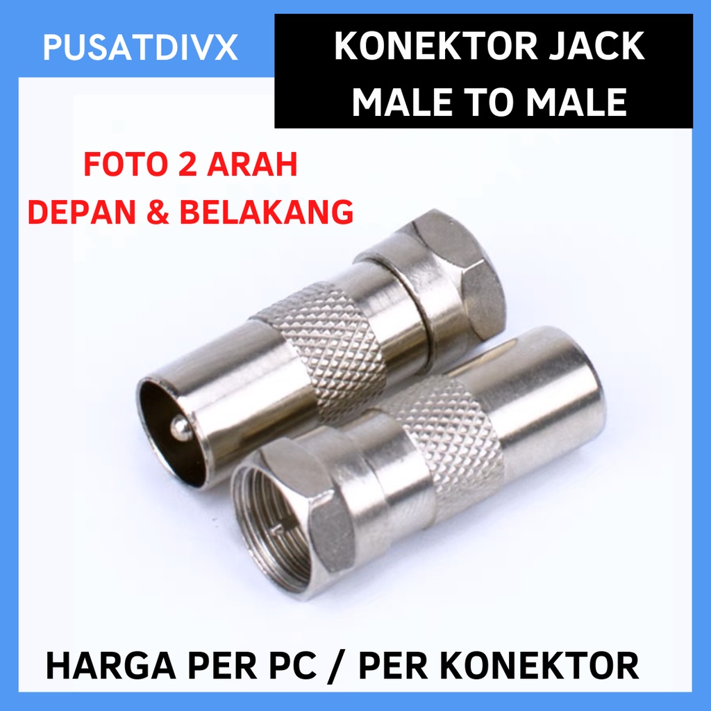 Jual SANJI KONEKTOR JACK MALE TO MALE TV ANTENA DRAT BESI SINYAL