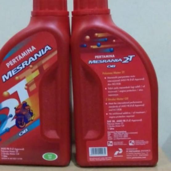 Jual Depan1 Pertamina Mesrania 2T OB Oli Samping 1 Liter Dijamin Asli