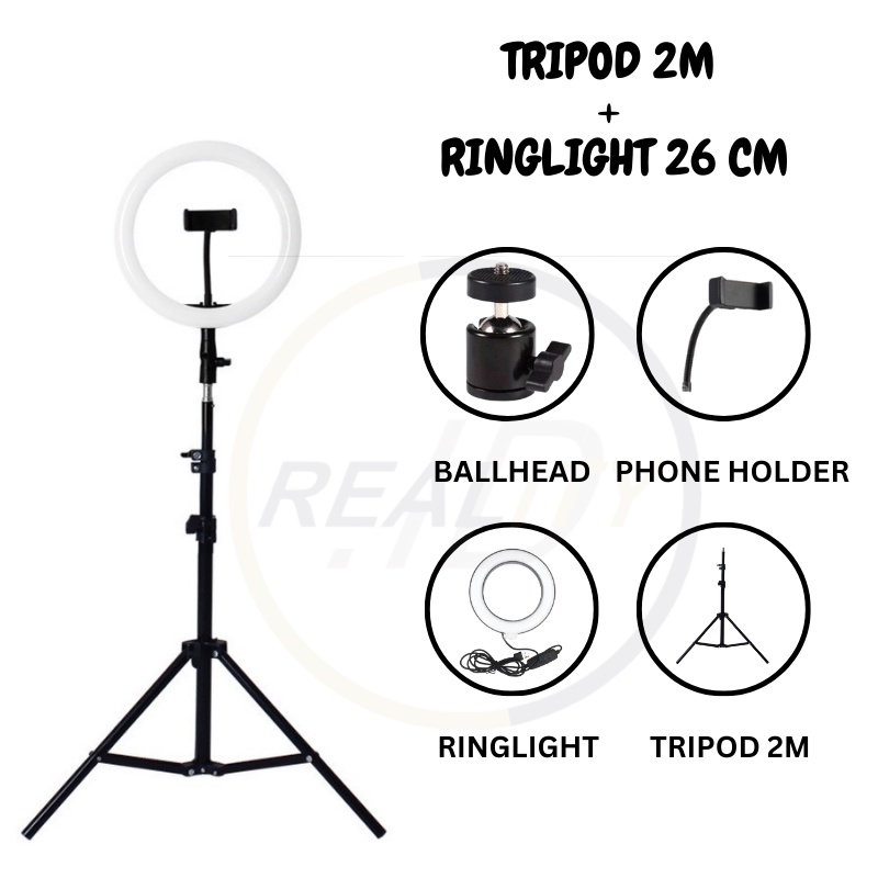 Jual Paket Tripod Meter Ringlight Cm Make Up Vlog Lampu