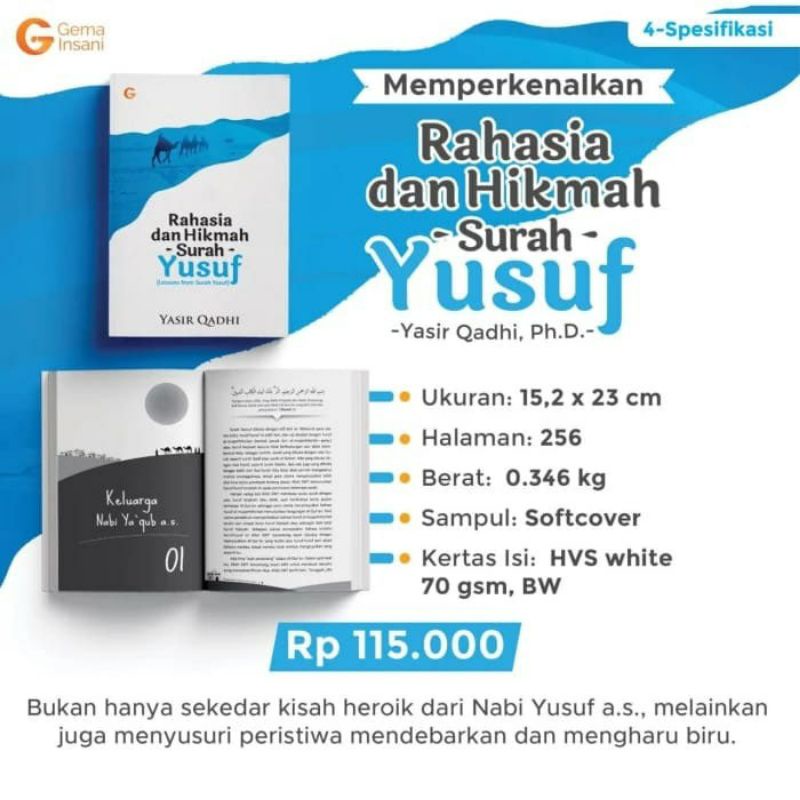 Jual Rahasia Dan Hikmah Surah Yusuf Yasir Qadhi Shopee Indonesia