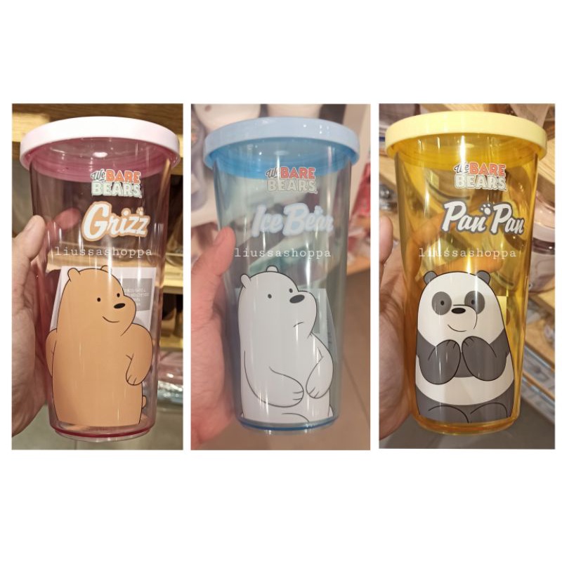 Jual Tumbler Miniso We Bare Bears Collection Tumbler With Straw