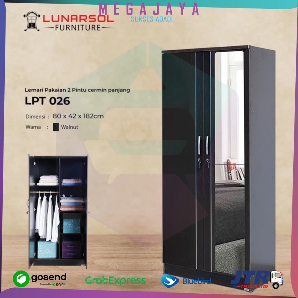 Jual Lemari Pakaian 2 Pintu Minimalis Lemari Baju 2 Pintu Cermin