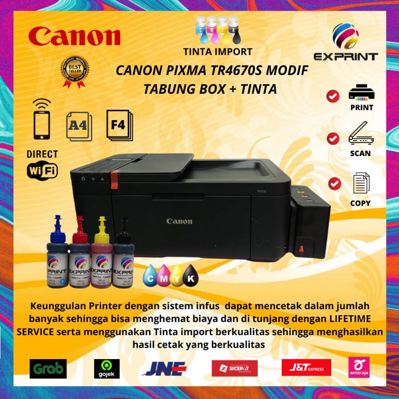 Jual Printer Canon Pixma TR4670s Infus Tabung Box Print Scan Copy