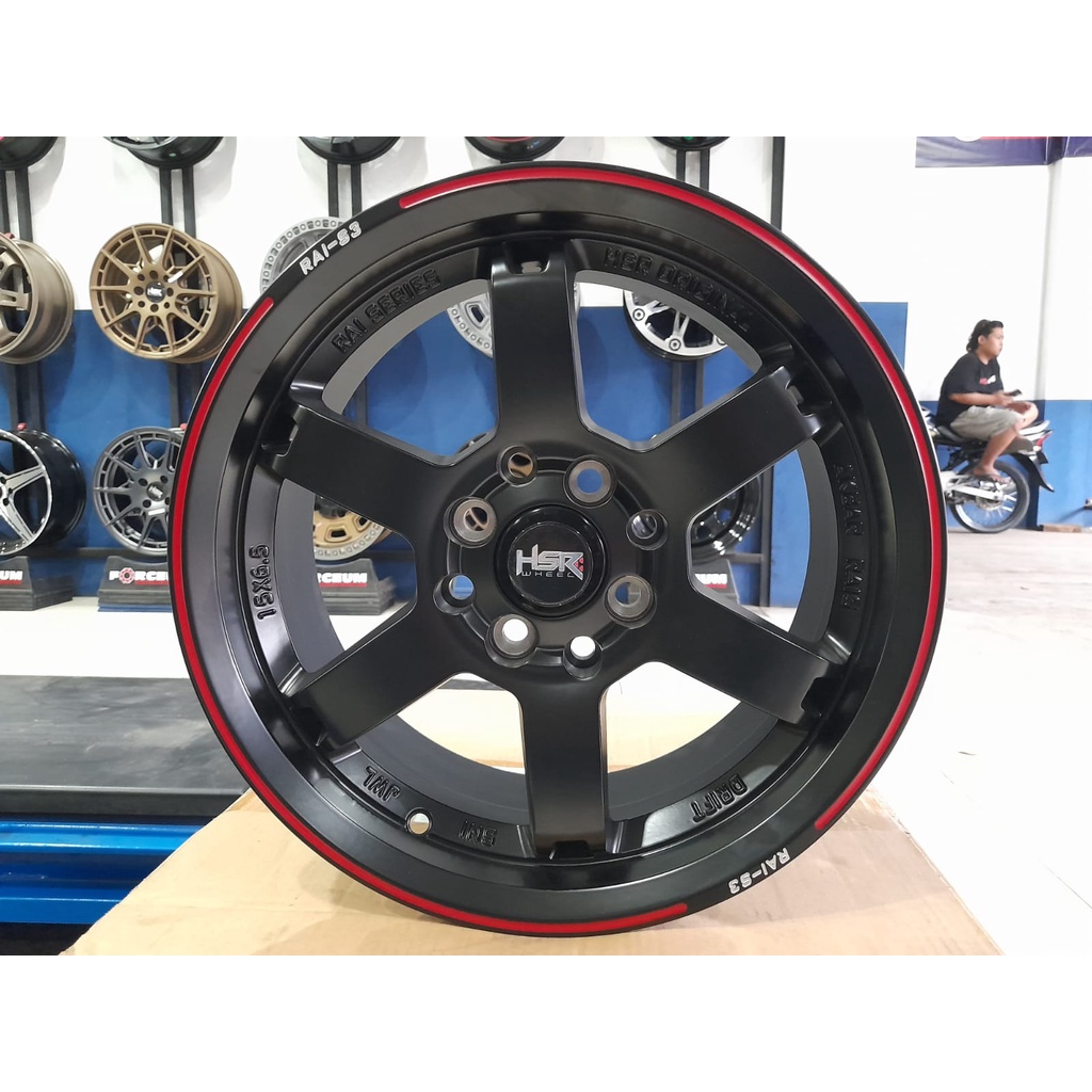 Jual Velg Mobil Racing Ring Hsr Rai S R Warna Black Red Buat