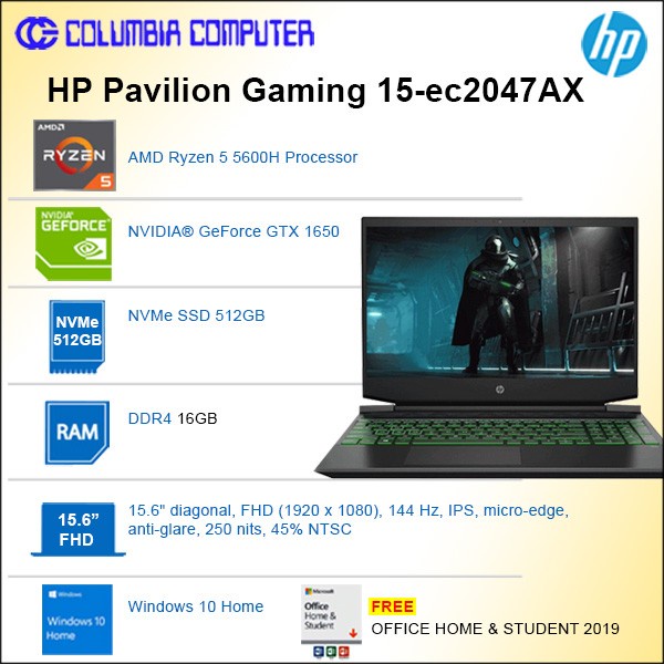 Jual Hp Pavilion Gaming Ec Ax R H Gb Gb Gtx Win