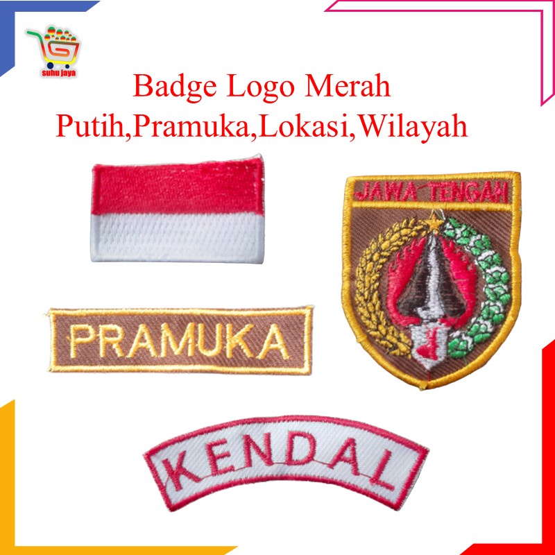 Jual Atribut Badge Logo Wilayah Lokasi Merah Putih Pramuka Putra Putri