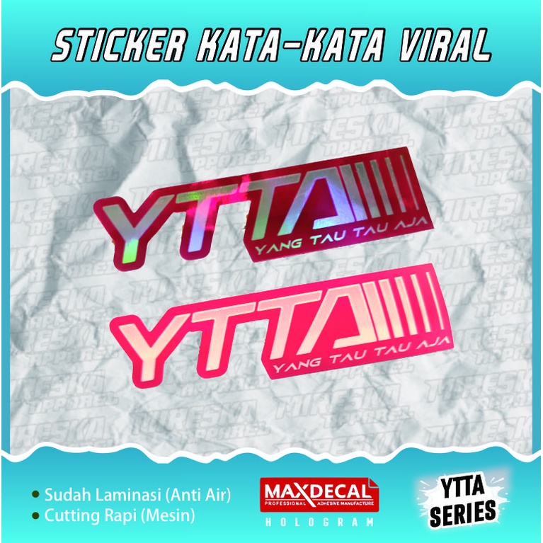 Jual Terlaris Sticker Ytta Yang Tau Tau Aja Estetik Viral Stiker