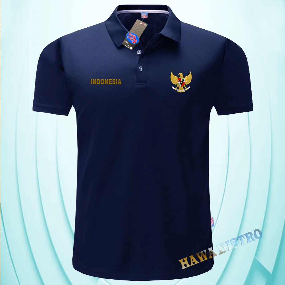 Jual Bisa COD Polo Kerah Garuda Indonesia Gold Kaos Kerah Pria