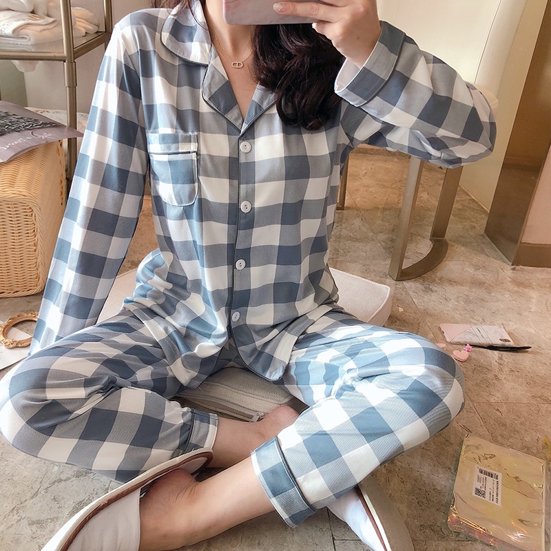 Jual Yooyi Baju Tidur Wanita Piyama Cewek Set Kemeja Lengan Panjang