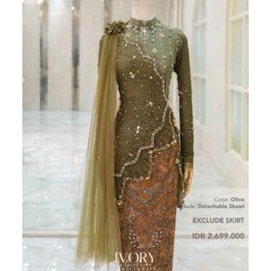 Jual SEWA KEBAYA IVORY HIJAU OLIVE Sewa Kebaya Lamaran Sewa Kebaya