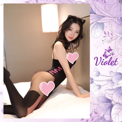 Jual Violet Lingerie Wanita Open Crotch Body Stocking Transparan