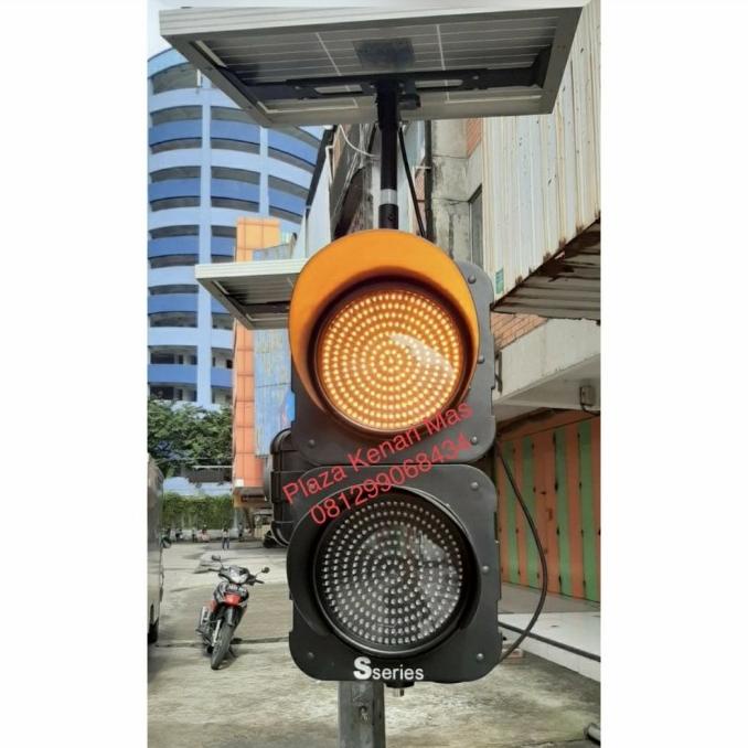 Jual Lampu Traffic Trafic Light Led Warning Light Panel Surya Solar Cel