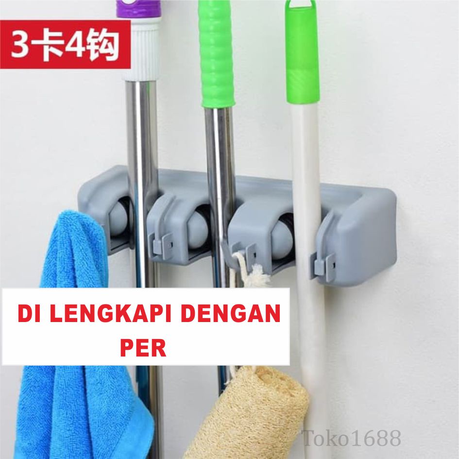 Jual SMALL MOP HOLDER GANTUNGAN SAPU ALAT PEL DENGAN HOOK Shopee