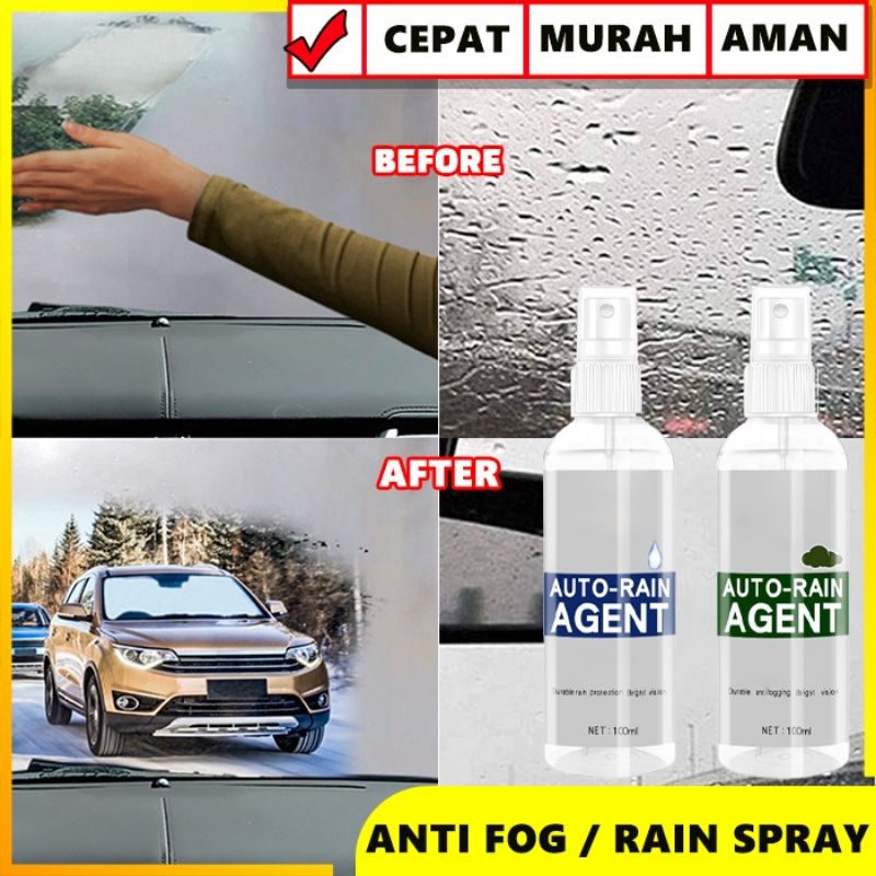 Jual Anti Air Hujan Fog Kabut Spray Agent Kaca Mobil Motor Helm Lens