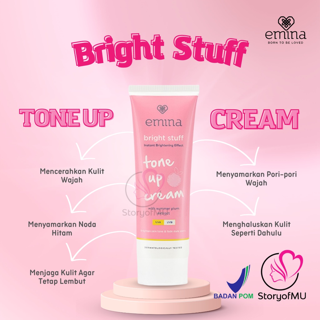 Jual Emina Bright Stuff Tone Up Cream Ml Moisturizing Cream