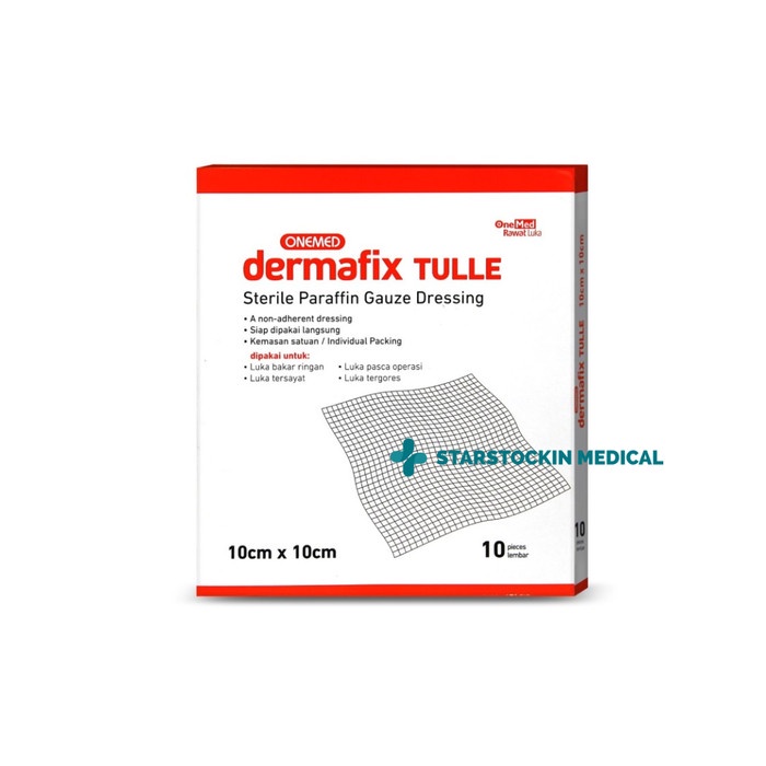 Jual Dermafix Tulle 10 X 10 Cm Paraffin Gauze Onemed Box Isi 10 Pcs