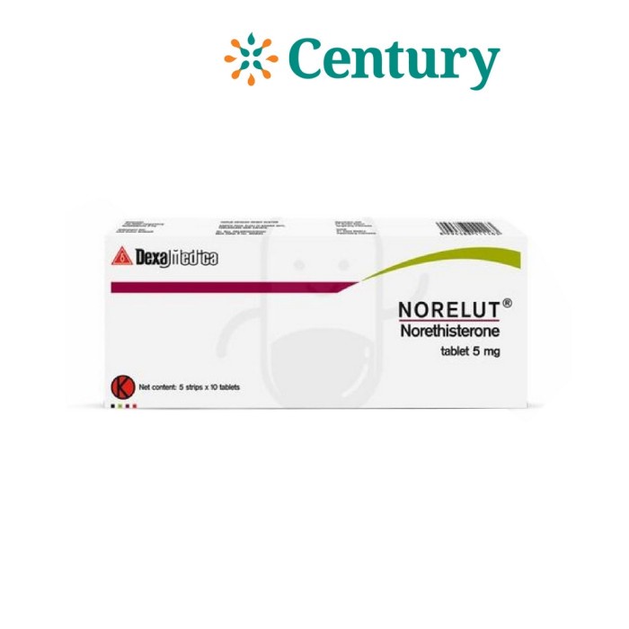 Jual Norelut Mg Strip Isi Tablet Norethisterone Hormon