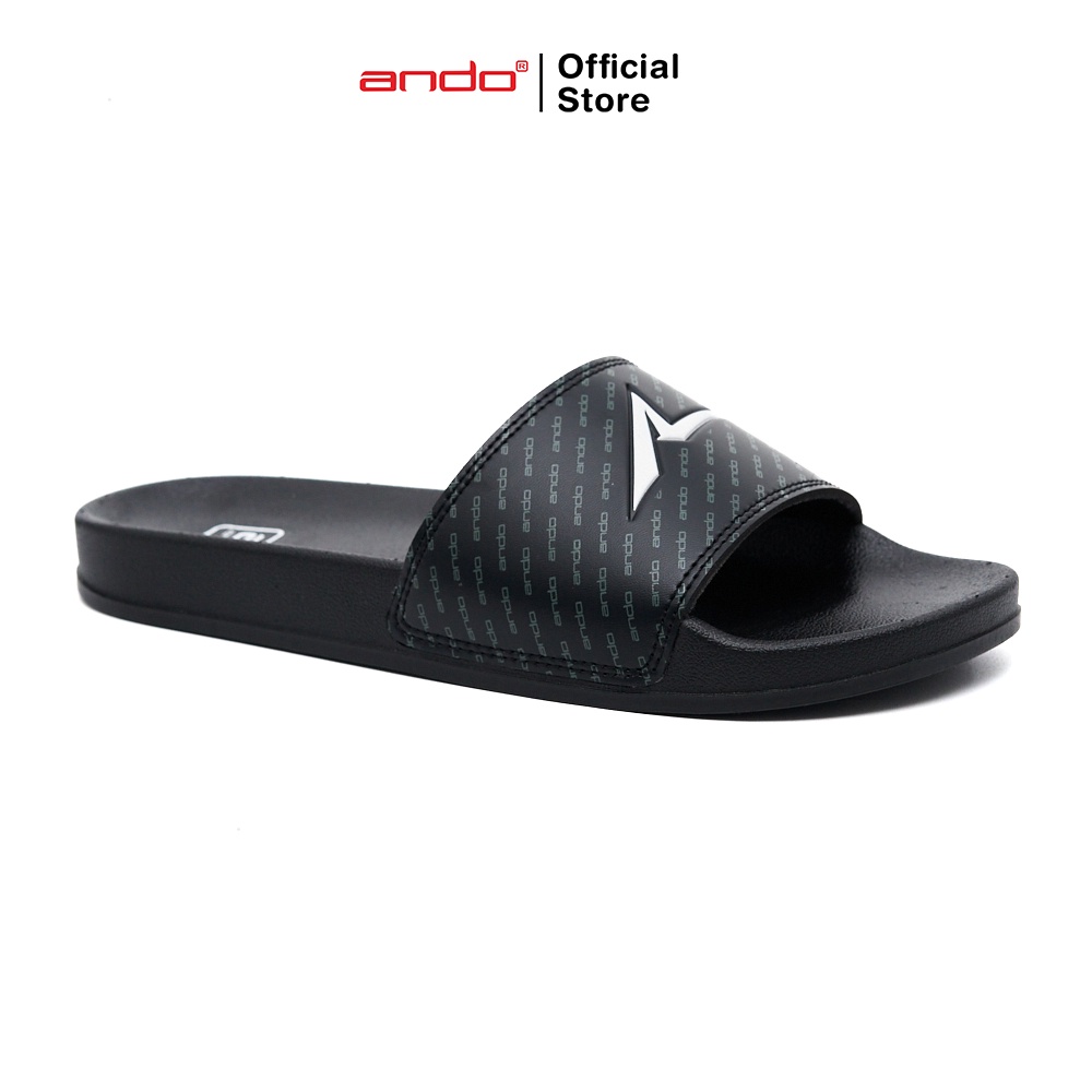 Jual Ando Official Sandal Selop Slip On Blezz Pria Dewasa Hitam Abu