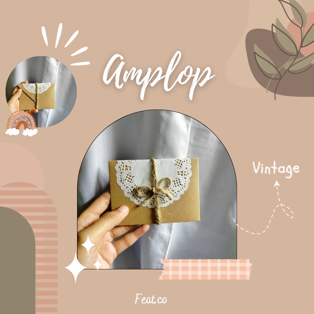 Jual Amplop Coklat Vintage Aesthetic Mini Shopee Indonesia