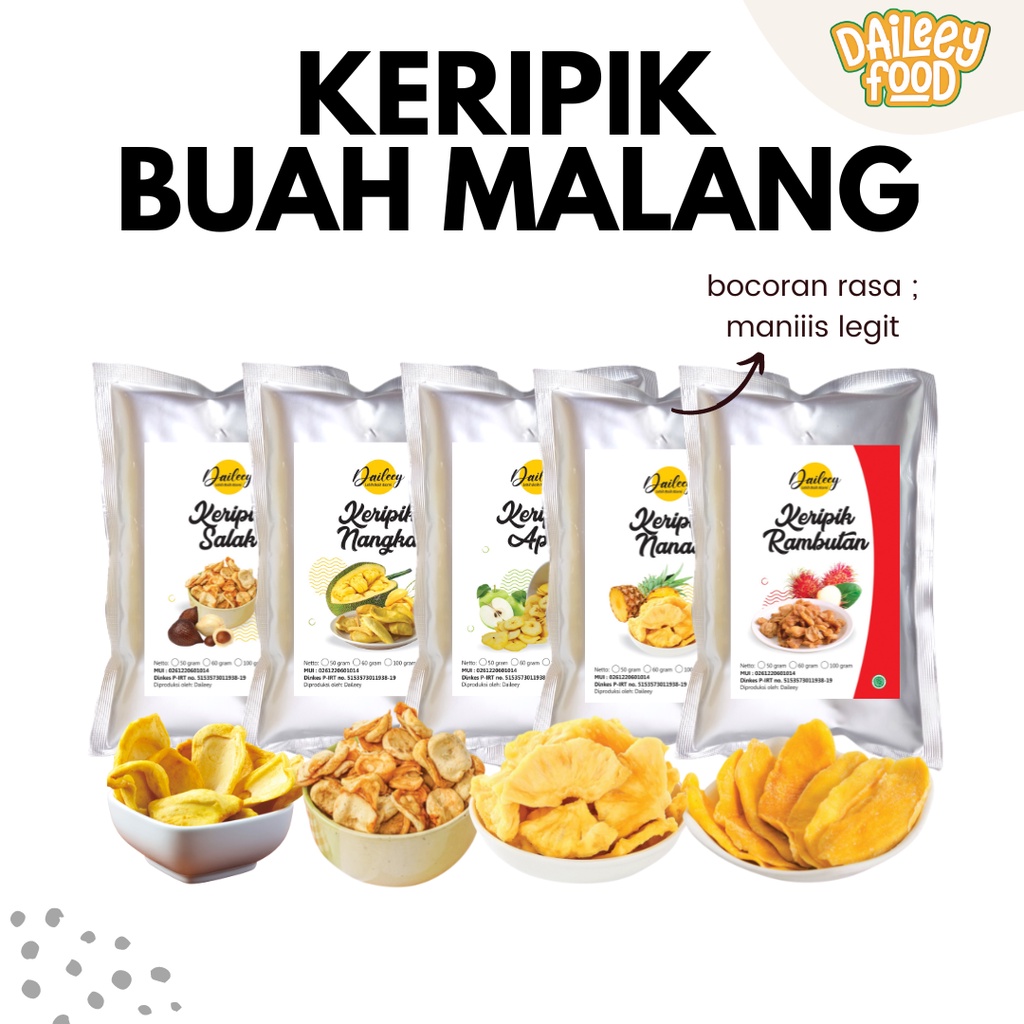 Jual KERIPIK BUAH 100 Gram Nangka Apel Salak Nanas Mangga Rambutan