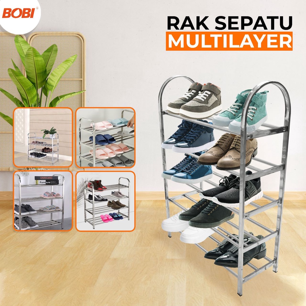 Jual Rak Sepatu Stainless Rak Sepatu Murah 3 4 5 Susun ANTI KARAT