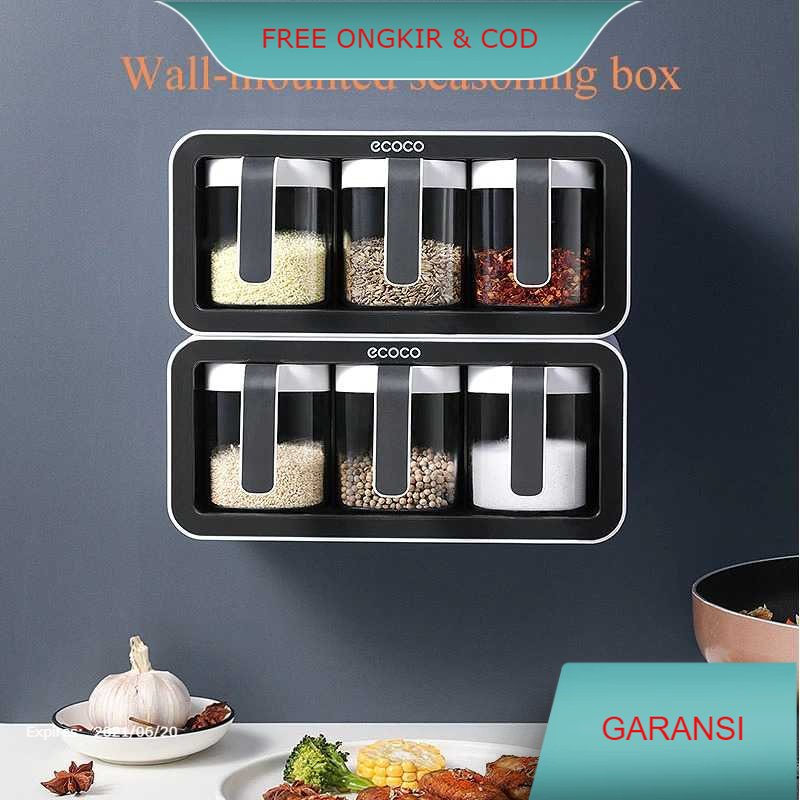 Jual ECOCO Rak Gantung Botol Bumbu Dapur Spice Bottle Storage Rack