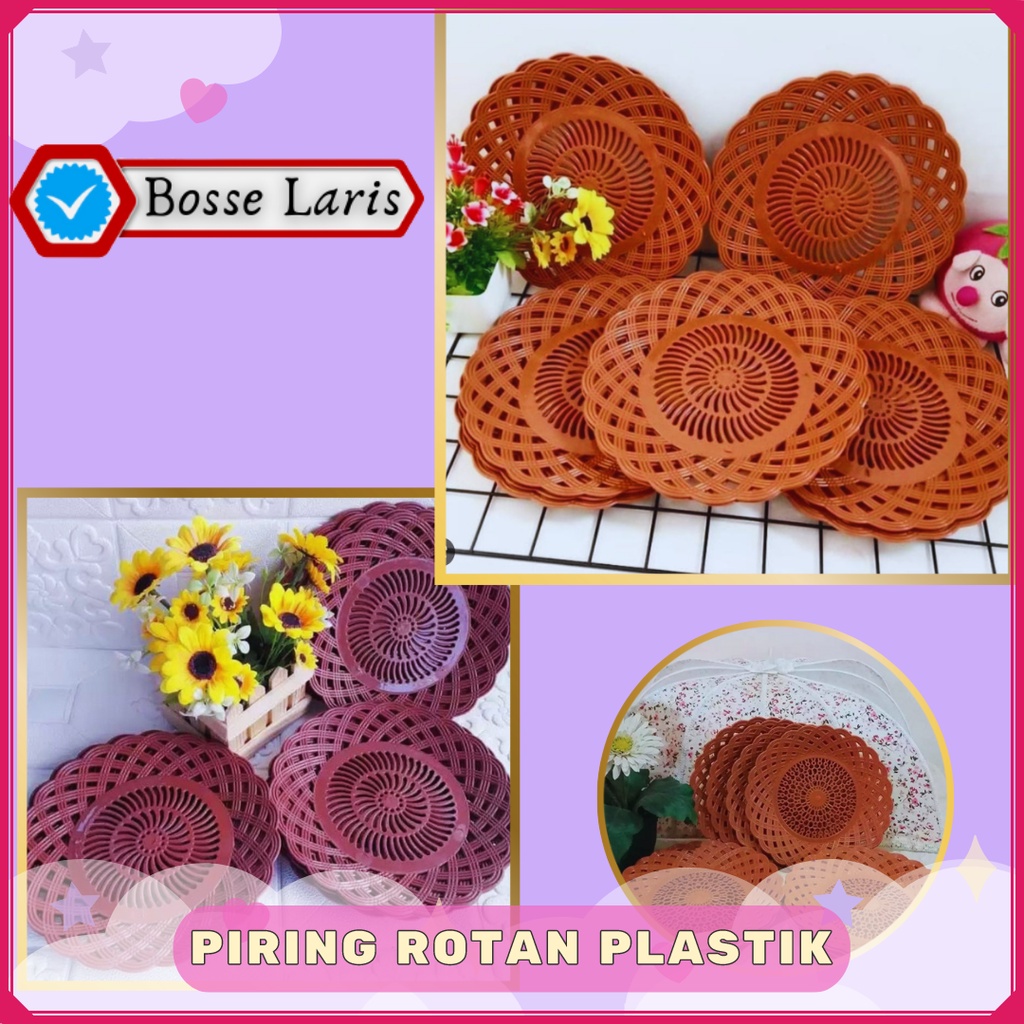 Jual Piring Rotan Per 12pc 1 Lusin Praktis Serbaguna MURAH Buah Kue