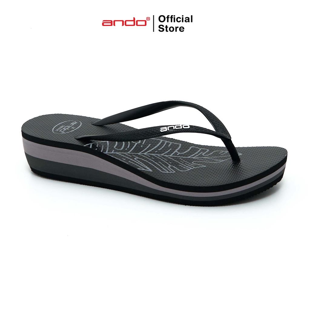 Jual Ando Official Sandal Jepit Aletta Wanita Dewasa Hitam Shopee