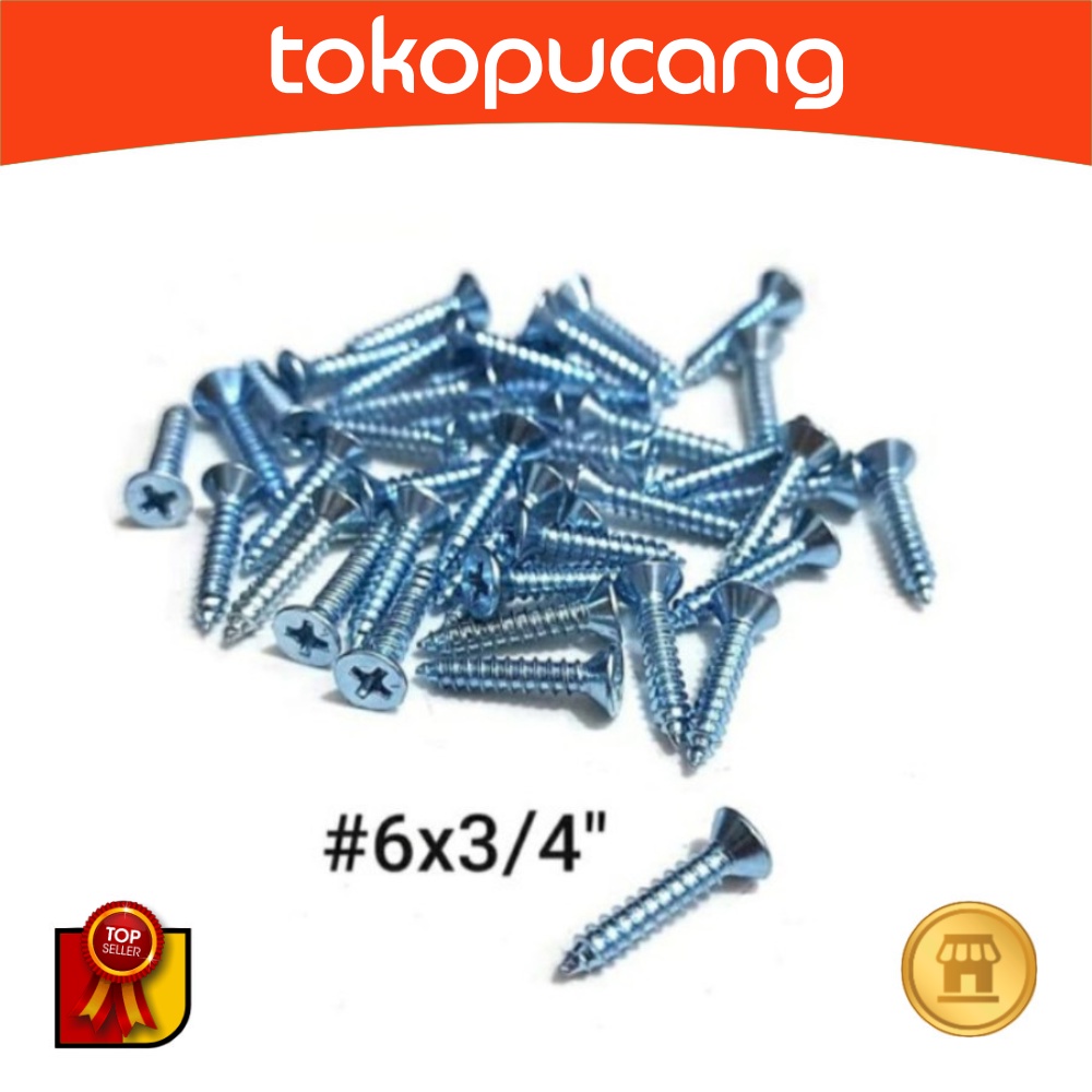 Jual Pcs Sekrup Tapping Sekrup Box Skrup Kepala Rata Tapping Screw