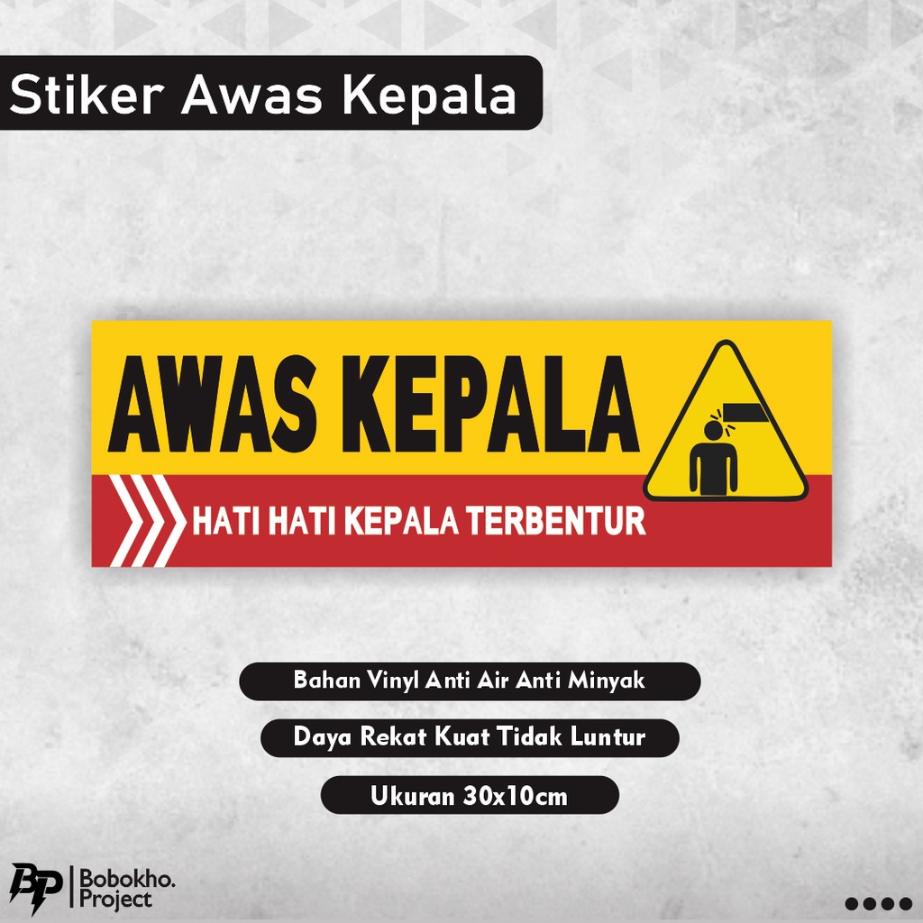 Jual Sticker Awas Kepala Terbentur Sticker Hati Hati Awas Kepala