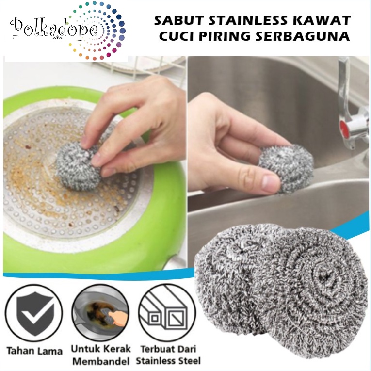 Jual Sabut Kawat Cuci Piring Stainless Spon Pembersih Panci Wajan Anti